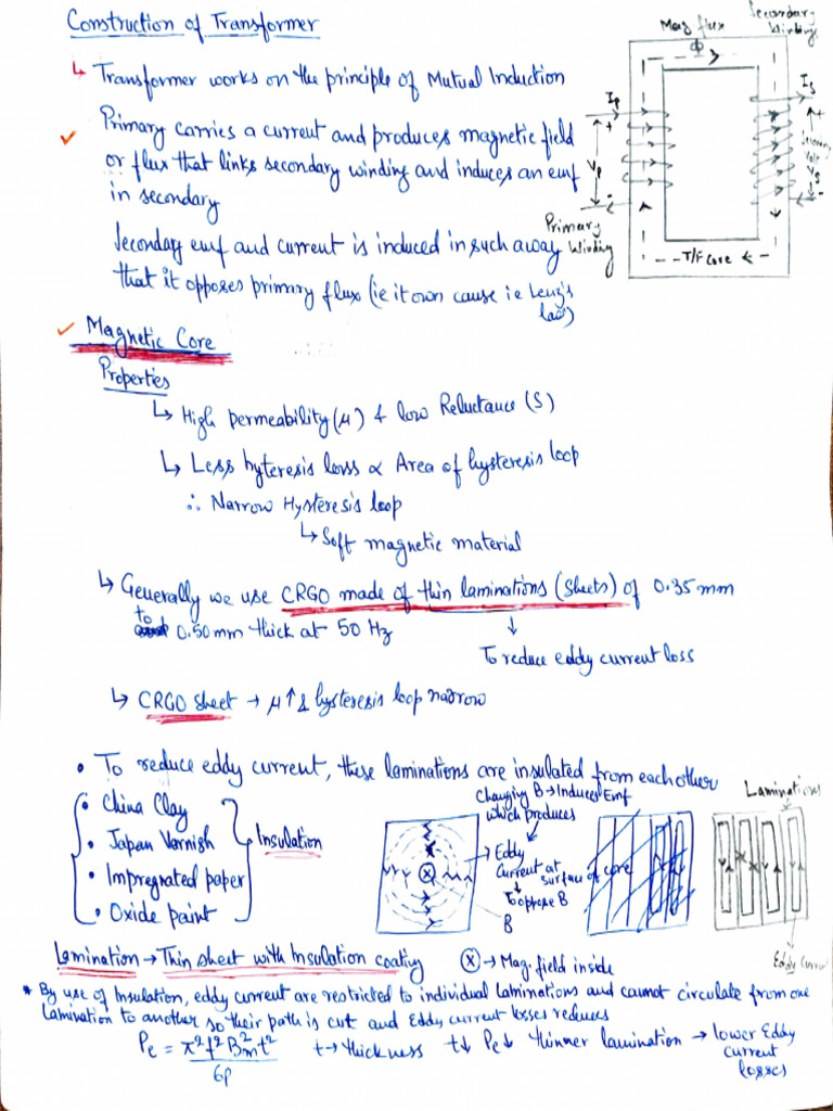 Transformer Construction | PDF | Electrical Components | Electric Power