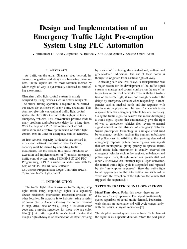 Emergency Traffic Light Control System | PDF | Traffic Light | Traffic