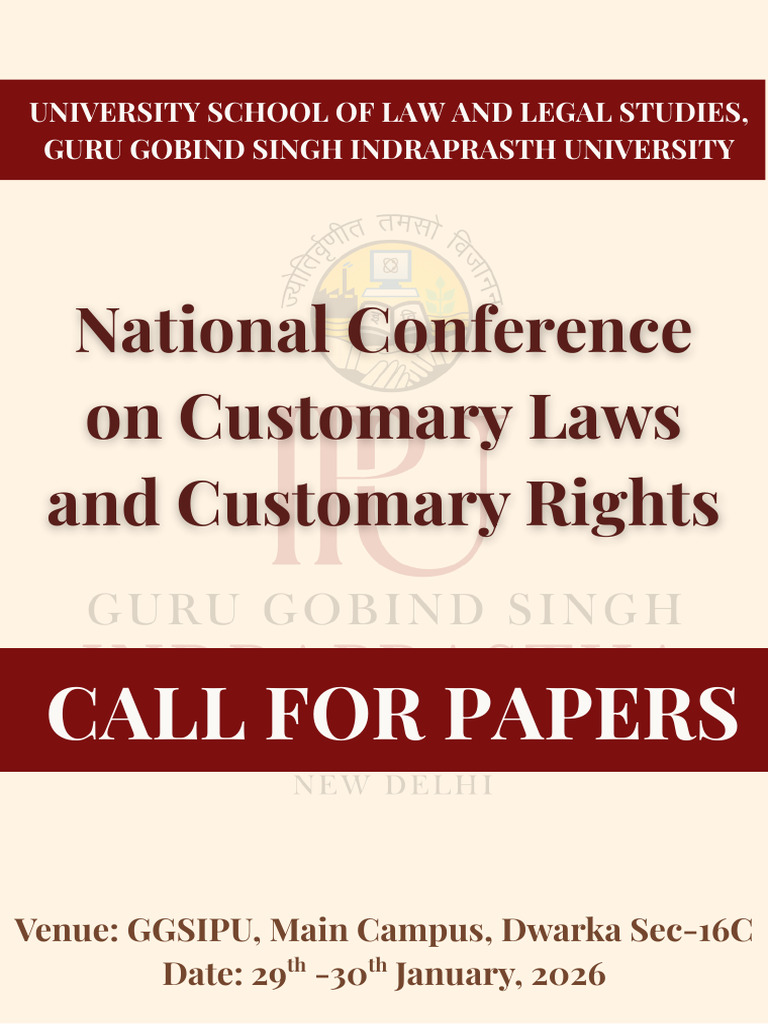 Call for Papers: Customary Law Conference | PDF | Abstract (Summary)