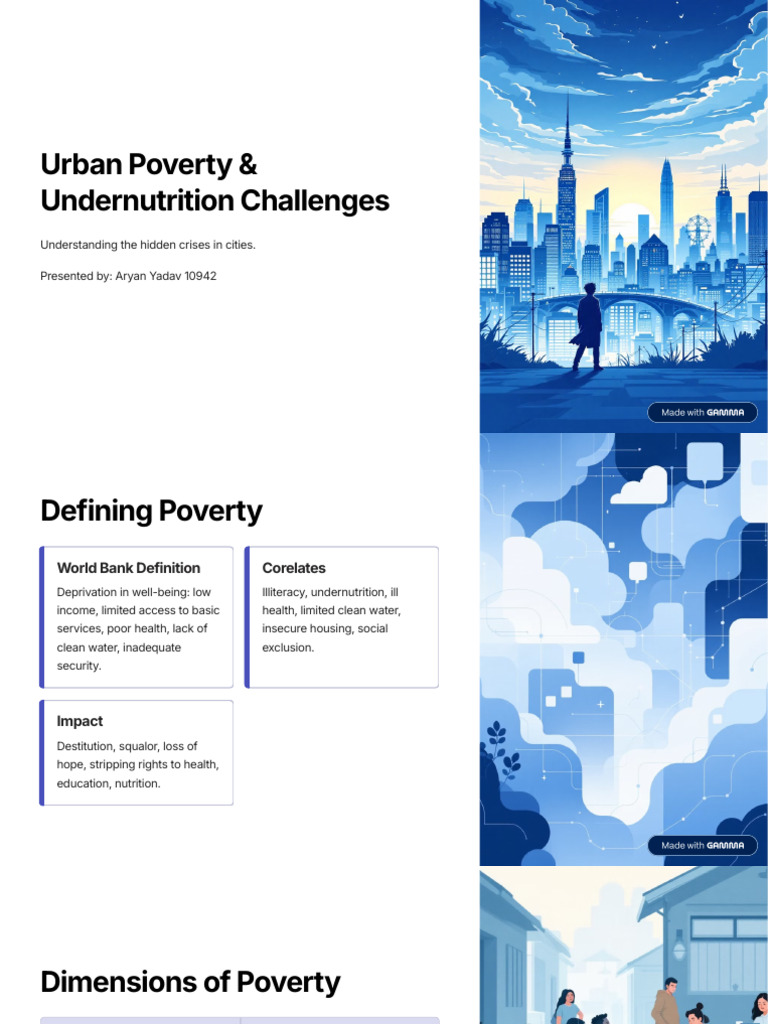 Urban Poverty and Undernutrition Insights | PDF | Cost Of Living | Poverty