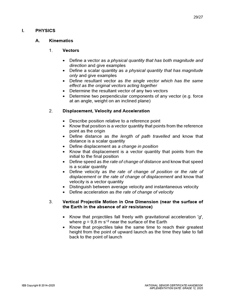 Grade 12 Physics Kinematics Guide | PDF | Electromagnetic Induction | Force