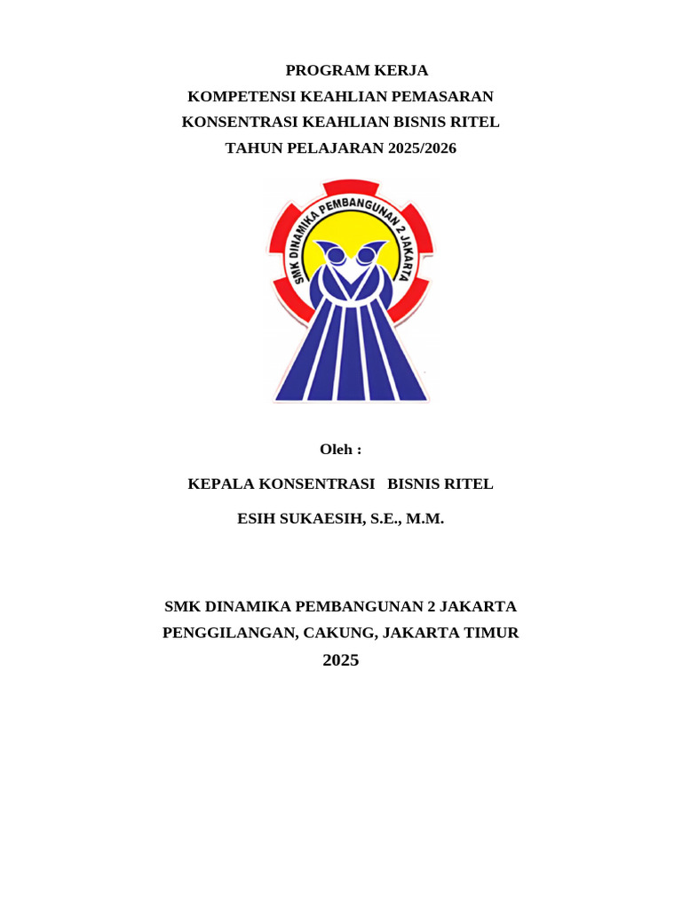 Program Kerja Bisnis Ritel SMK 2025/2026 | PDF