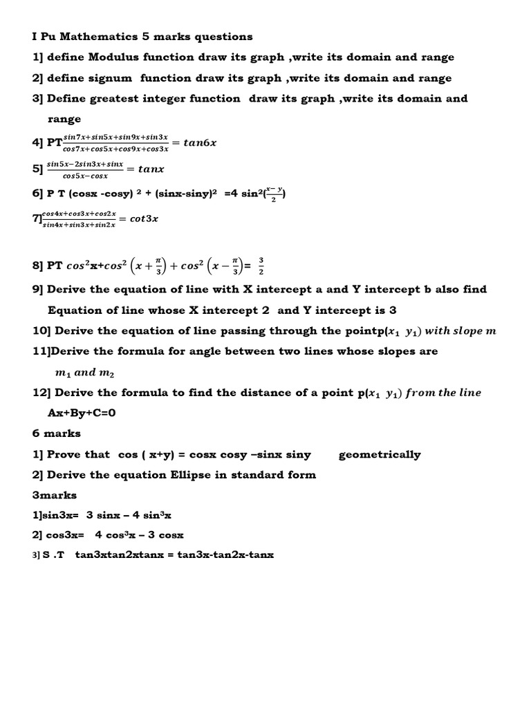 Key Concepts in Mathematics Functions | PDF