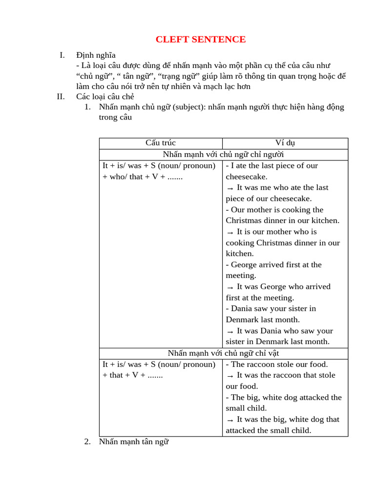Cleft Sentence | PDF