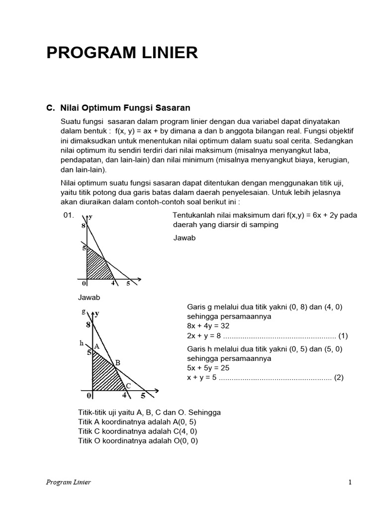 Nilai Optimum Program Linier | PDF