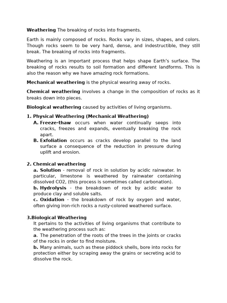 Understanding Rock Weathering Processes | PDF
