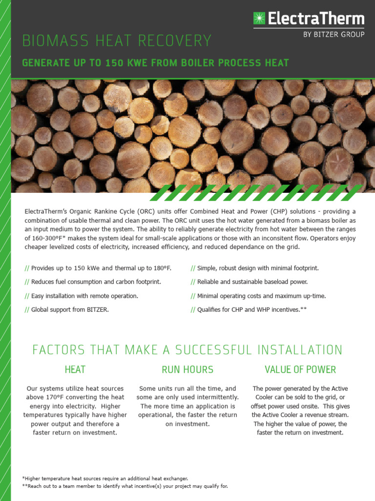 Biomass Heat Recovery for CHP Systems | PDF | Cogeneration | Water Heating