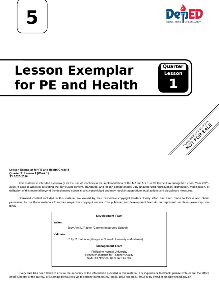 Q3 - LE - PE and Health 5 - Lesson 1 - Week 1 | PDF | Substance Abuse ...