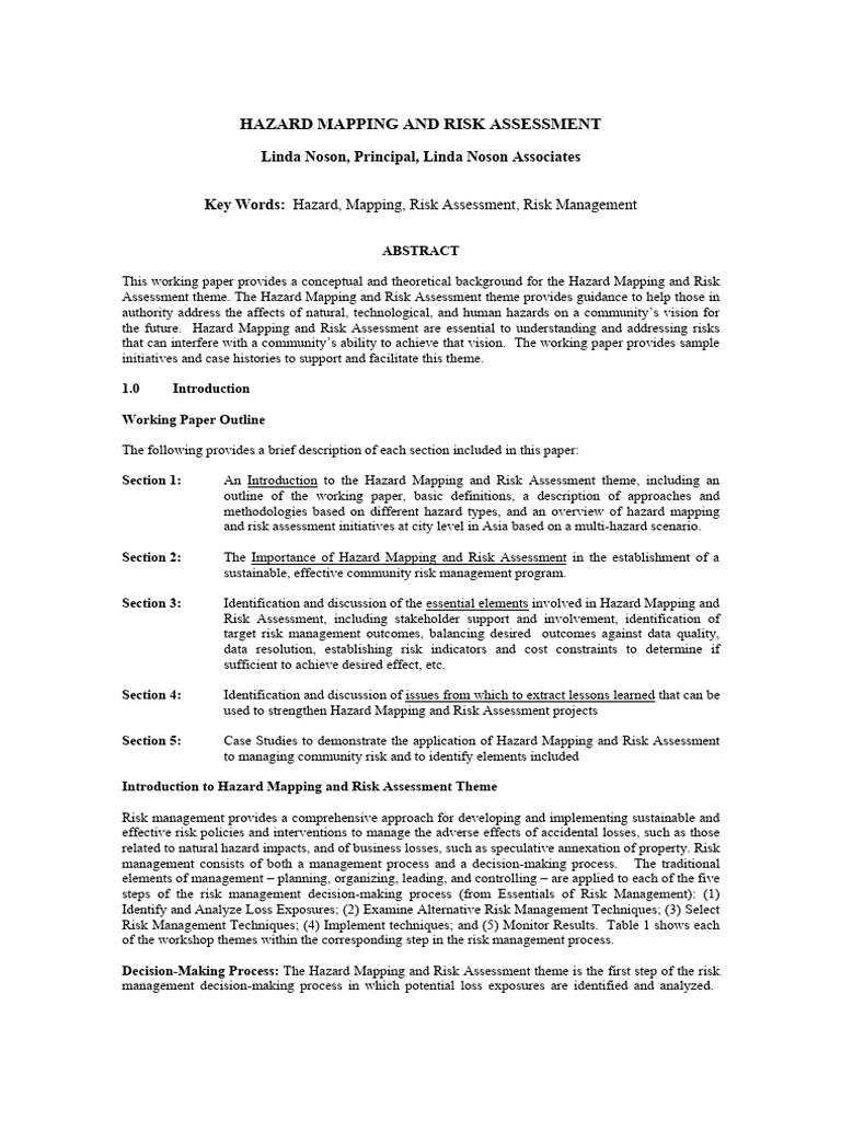 Hazard Mapping and Risk Assessment Guide | PDF | Risk | Risk Management