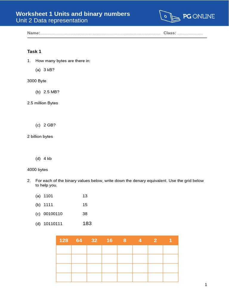 Data Representation: Units & Binary Numbers | PDF