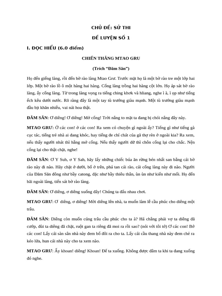 Su Thi. de So 1 | PDF