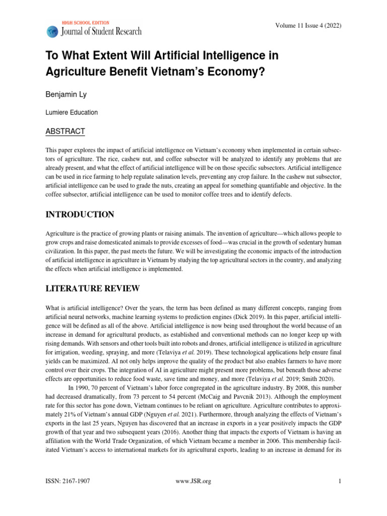 To What Extent Will Artificial Intelligence in Agr | PDF | Agriculture ...