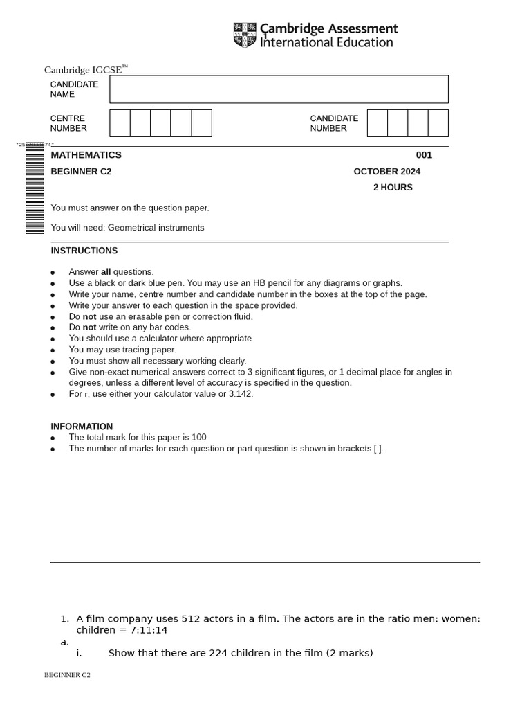 Beginner c2 Phase 2 Final | PDF | Mathematics