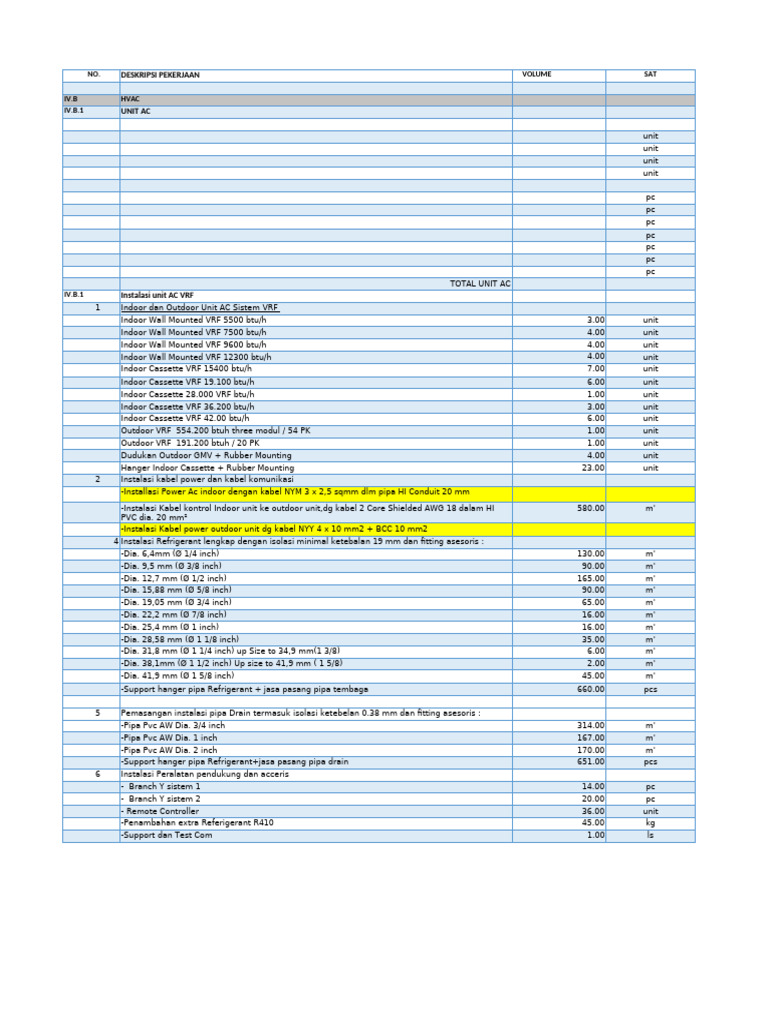 HVAC VRF Installation Details and Specs | PDF | Engineering Thermodynamics