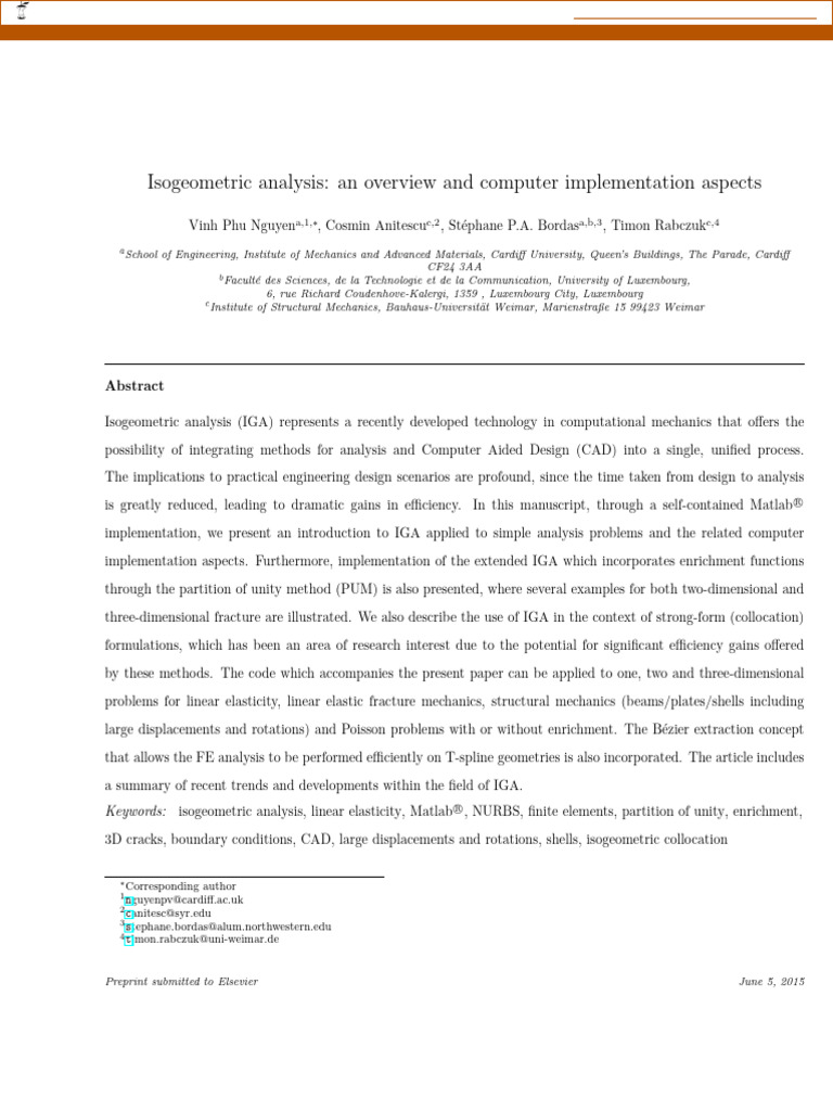 Isogeometric Analysis Overview and Implementation | PDF | Finite ...