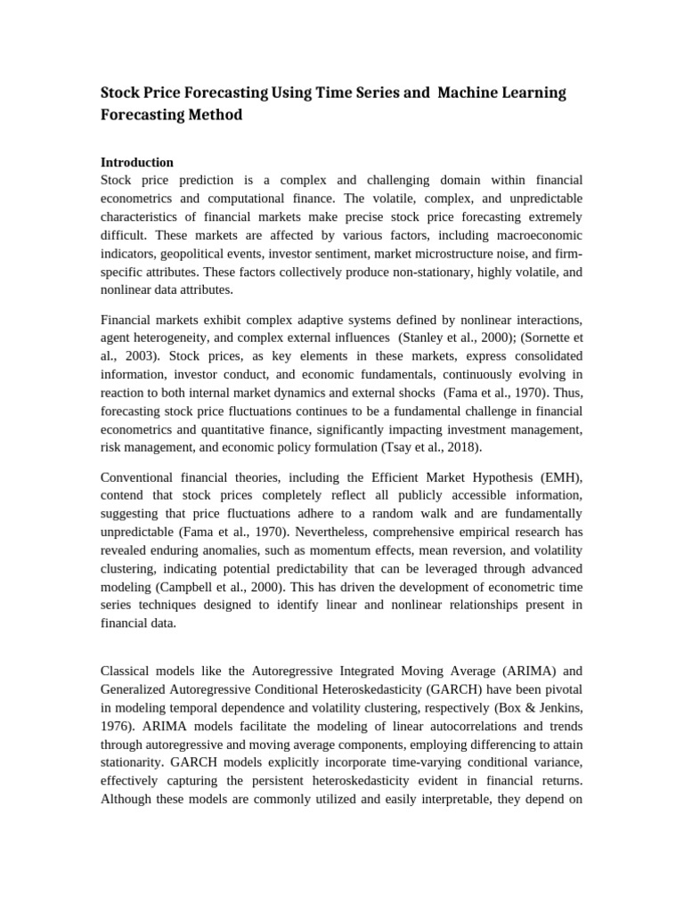 Stock Price Prediction Synopsis | PDF | Machine Learning | Time Series
