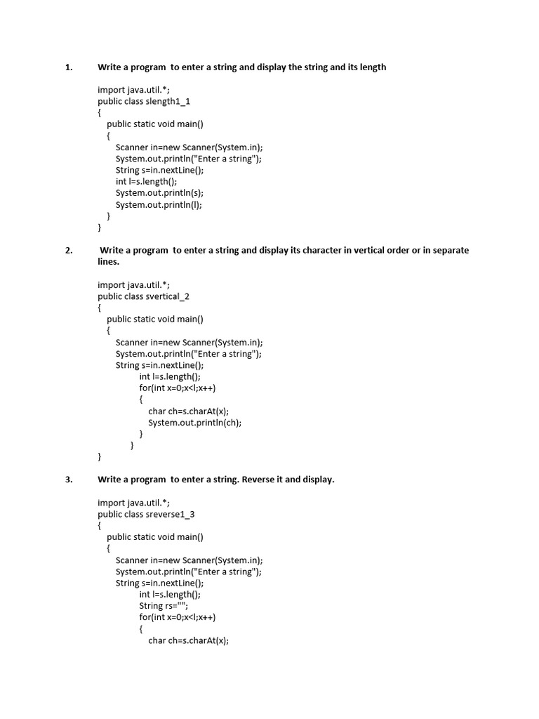 Java String Manipulation Programs | PDF | String (Computer Science ...