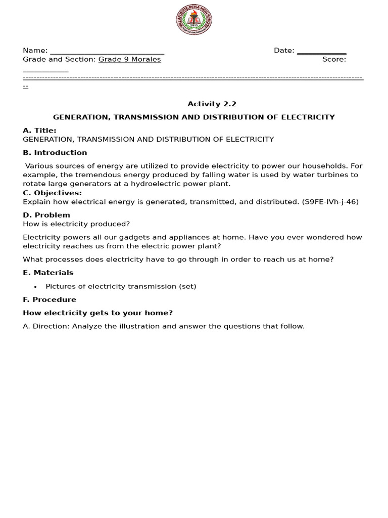 Electricity Generation and Distribution Guide | PDF | Electric Power ...
