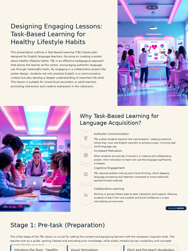 Designing Engaging Lessons Task Based Learning For Healthy Lifestyle ...