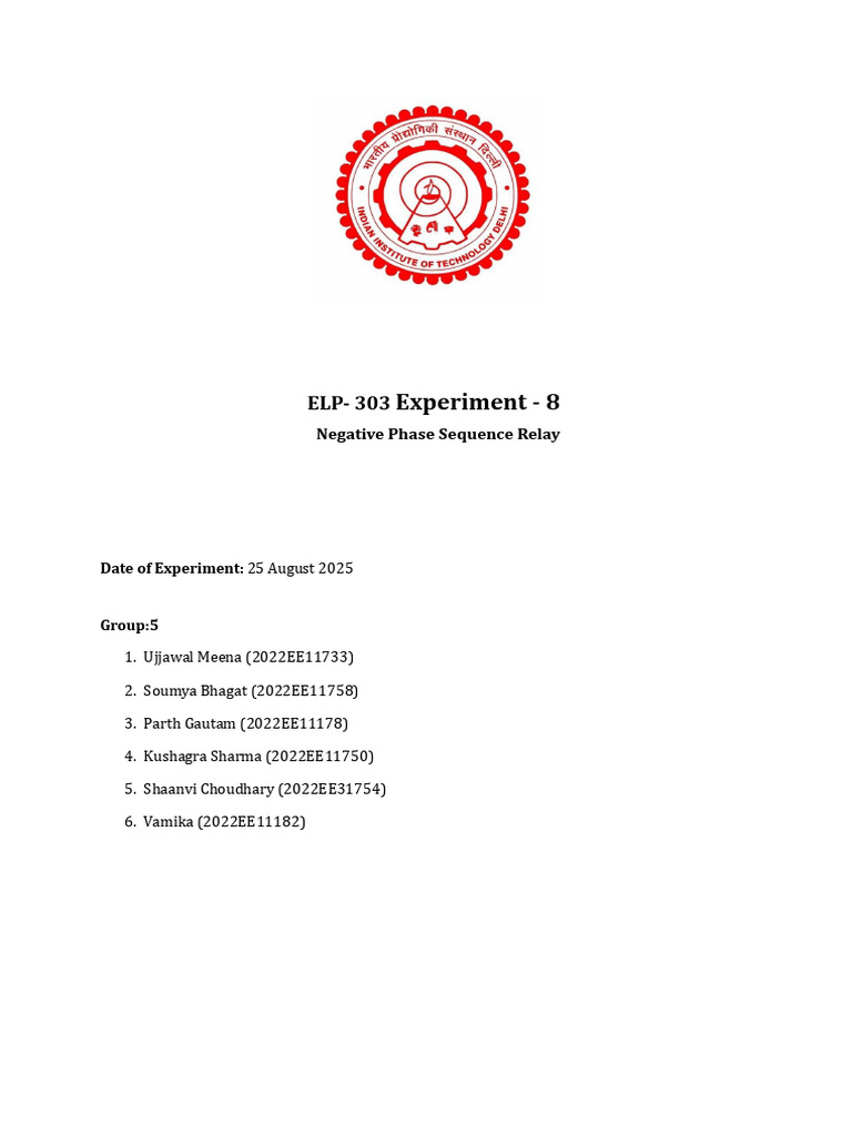 Exp 8 | PDF | Electrical Engineering | Electricity