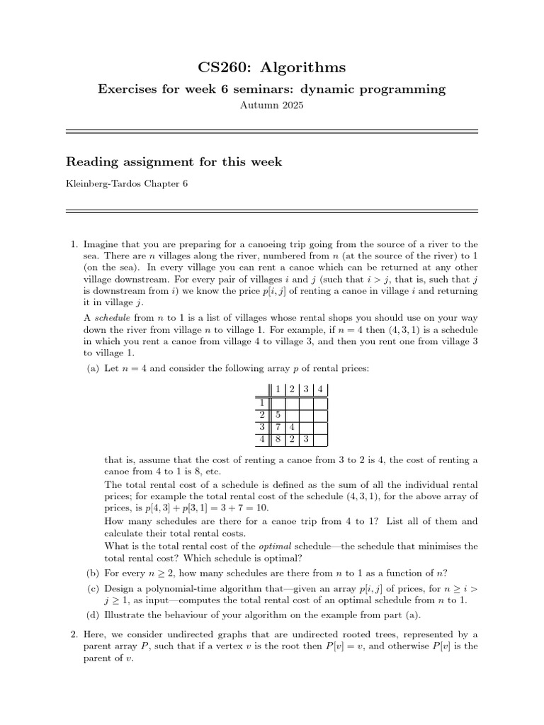 CS260 Seminar 5 Questions | PDF | Vertex (Graph Theory) | Algorithms ...