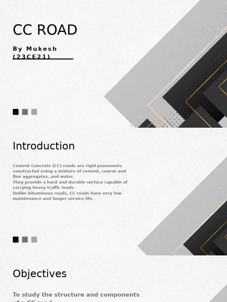 Cement Concrete Road Construction Guide | PDF | Concrete | Road Surface