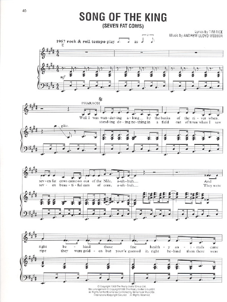 Song of The Cows 7 Fat Cows Piano Vocal | PDF