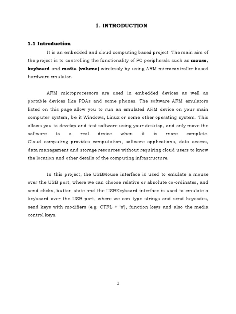 Wireless Keyboard & Mouse Emulator PDF Embedded System Cloud