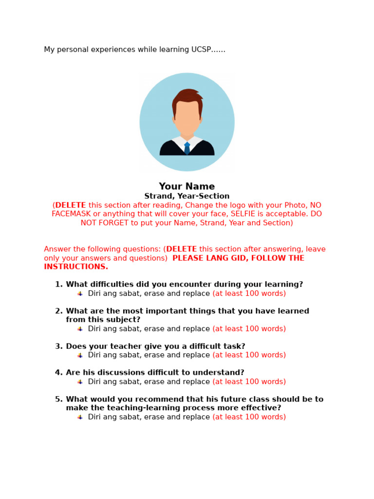 Personal Reflections on UCSP Learning | PDF