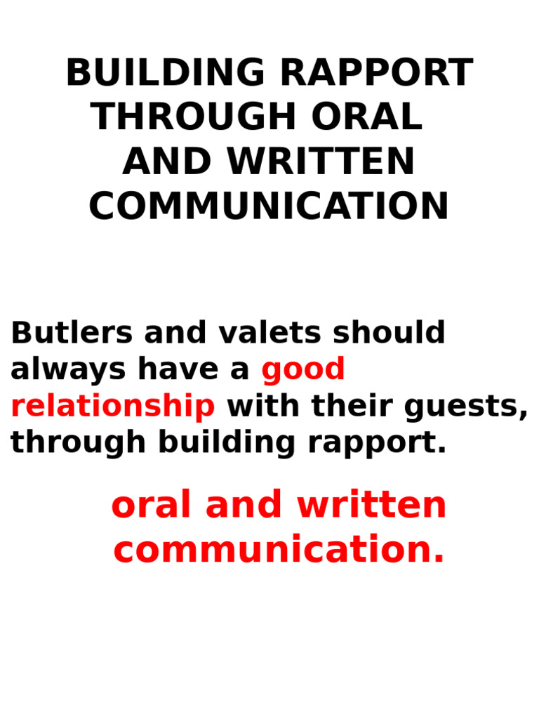 Building Rapport in Communication | PDF