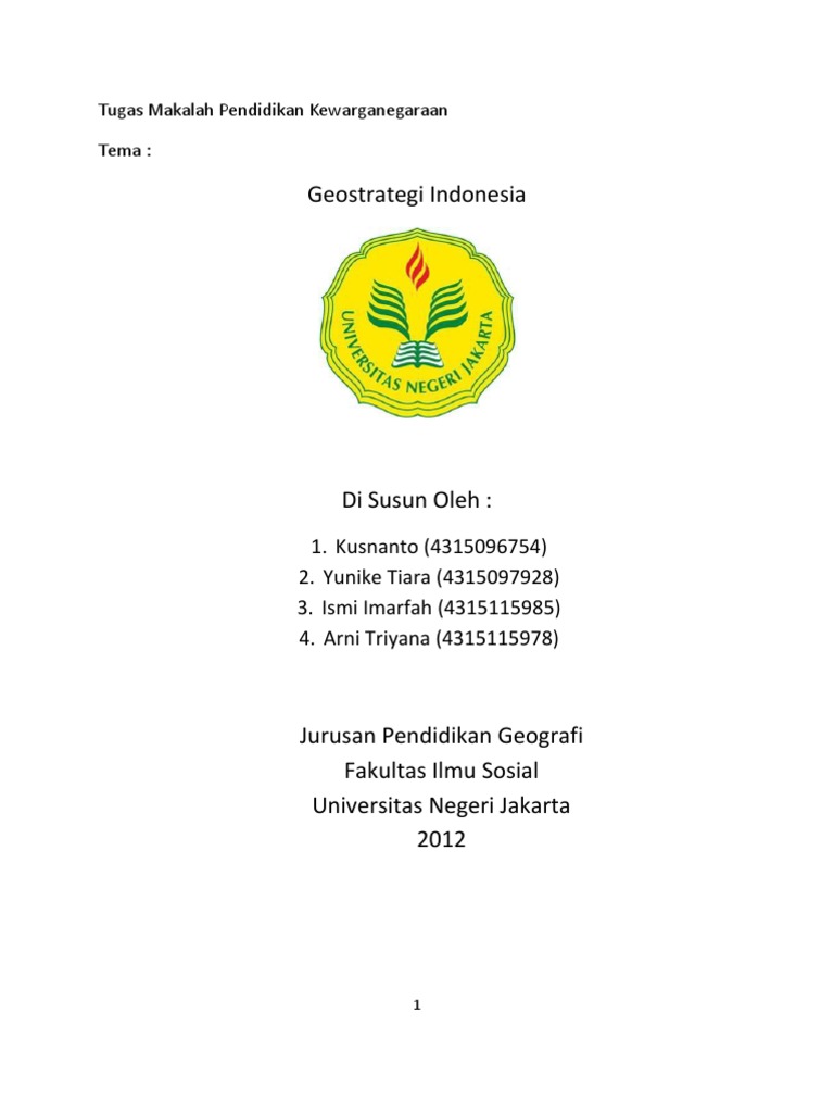 Cover Tugas Makalah Kewarganegaraan