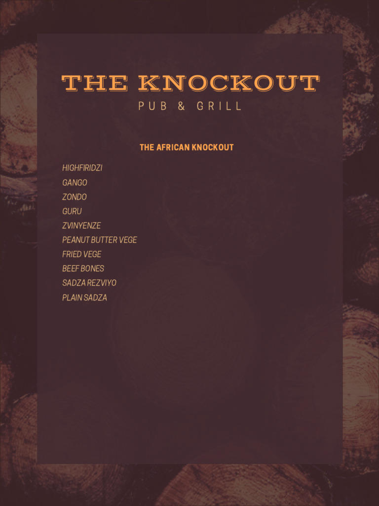 Brownswood Pub & Grill Menu | PDF