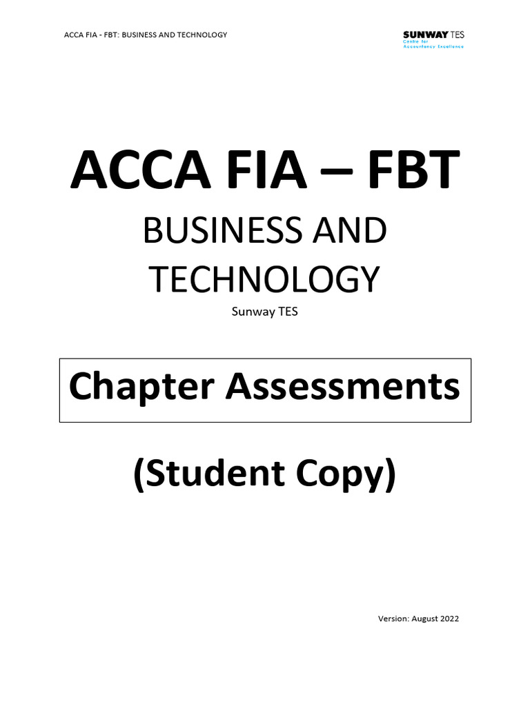 ACCA FIA - FBT Assessment - Student Copy 2022 | PDF | Microeconomics ...