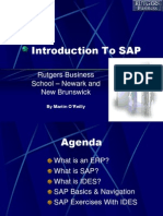 Introduction To SAP: Rutgers Business School - Newark and New Brunswick