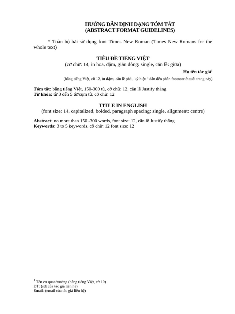 Abstract Format Guideline | PDF