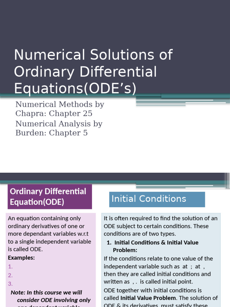 Numerical Solutions of ODEs Using Euler's Method | PDF | Ordinary ...