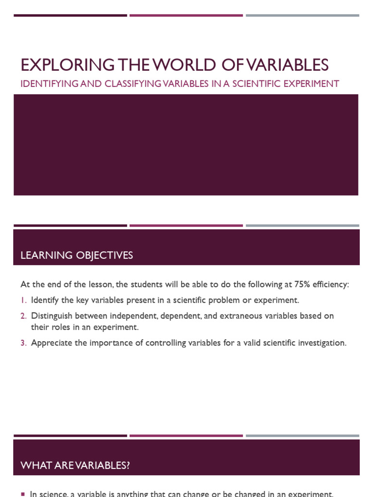 Understanding Scientific Variables | PDF | Experiment | Dependent And ...