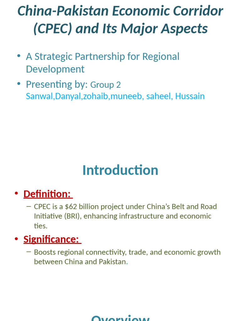 CPEC: Key Aspects and Benefits Explained | PDF