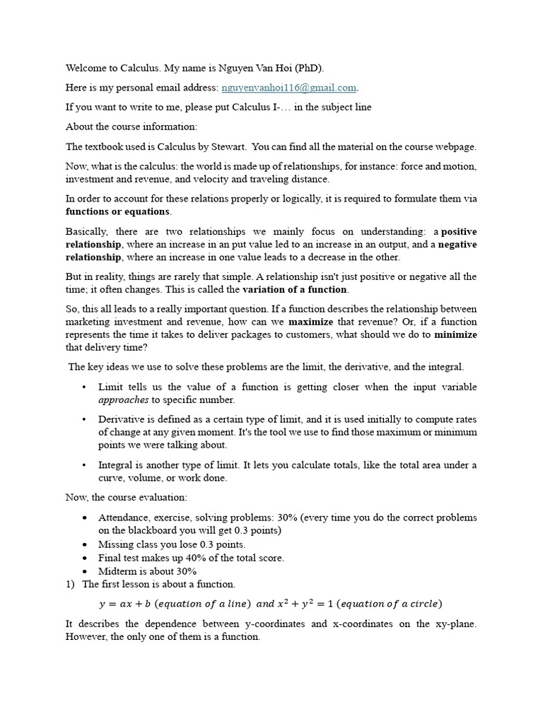 Introduction to Calculus Concepts | PDF | Function (Mathematics) | Area