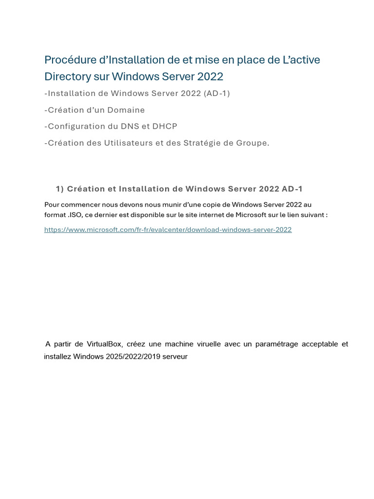 Installation et Configuration Active Directory | PDF | Système de noms ...