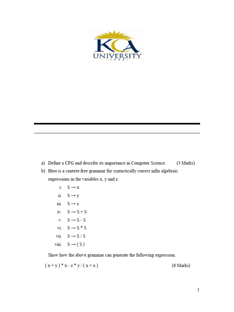 Compiler Construction Exam Questions | PDF | Parsing | Phrase