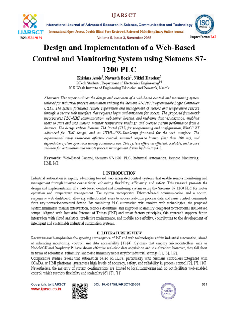 Web-Based PLC Control System Design | PDF | Programmable Logic ...