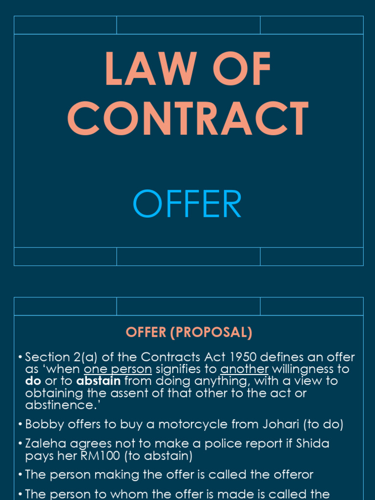 Offer | PDF | Offer And Acceptance | Business Law
