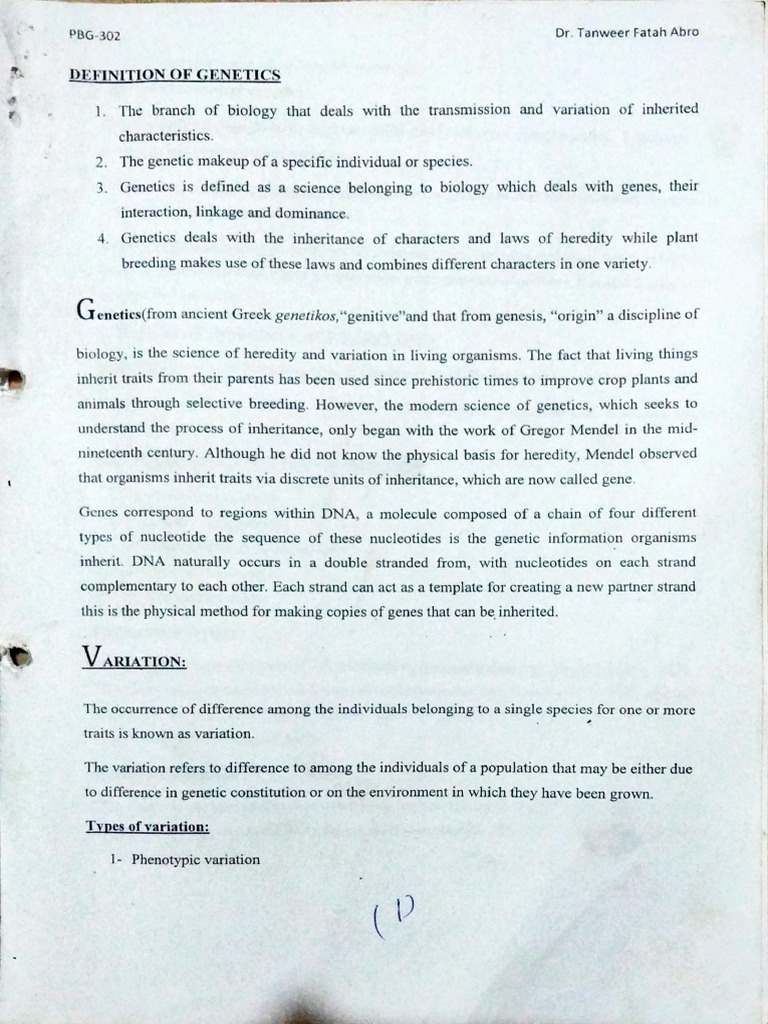 PBG 302 Notes | PDF