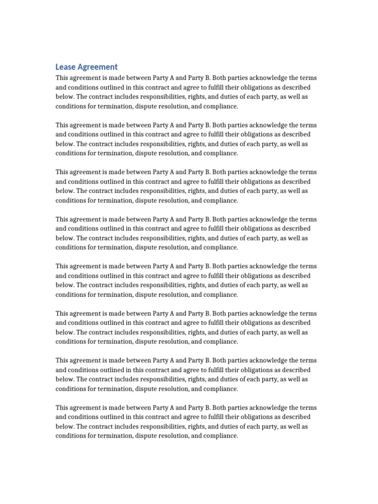 Lease Agreement Terms and Conditions | PDF | Private Law | Business Law