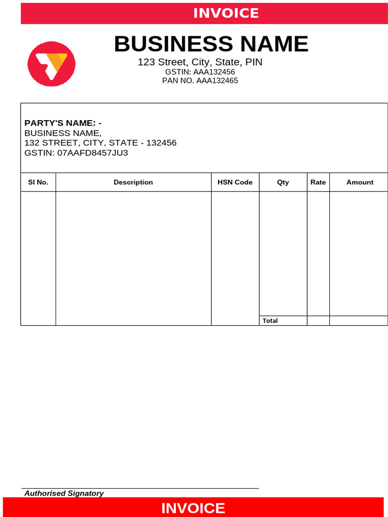 Invoice Template for Business Transactions | PDF