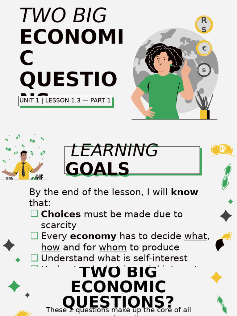 Key Economic Questions Explained | PDF | Labour Economics | Free Market