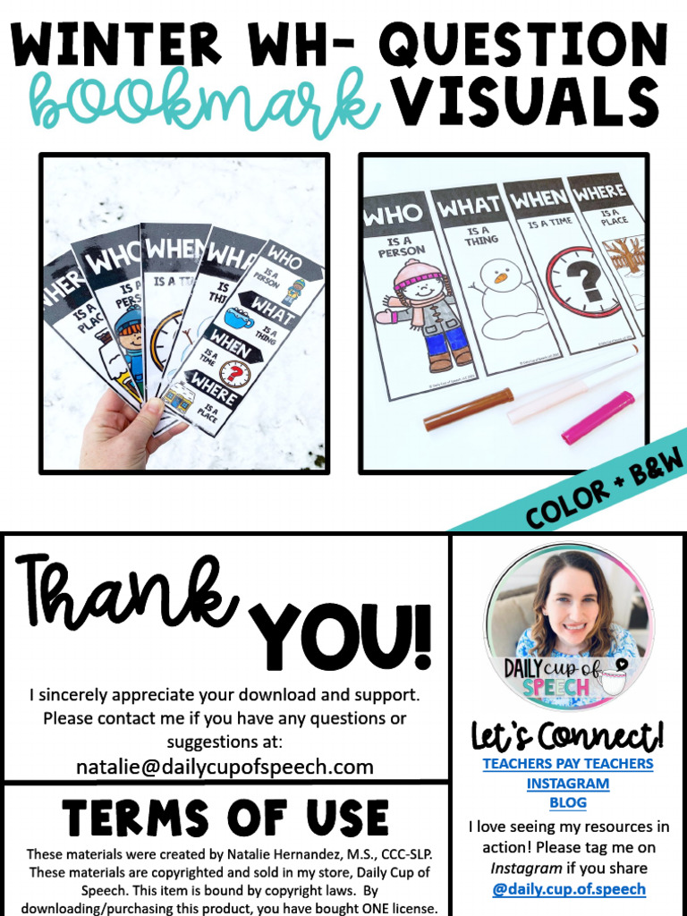 Winter WH Questions Visuals Resource | PDF