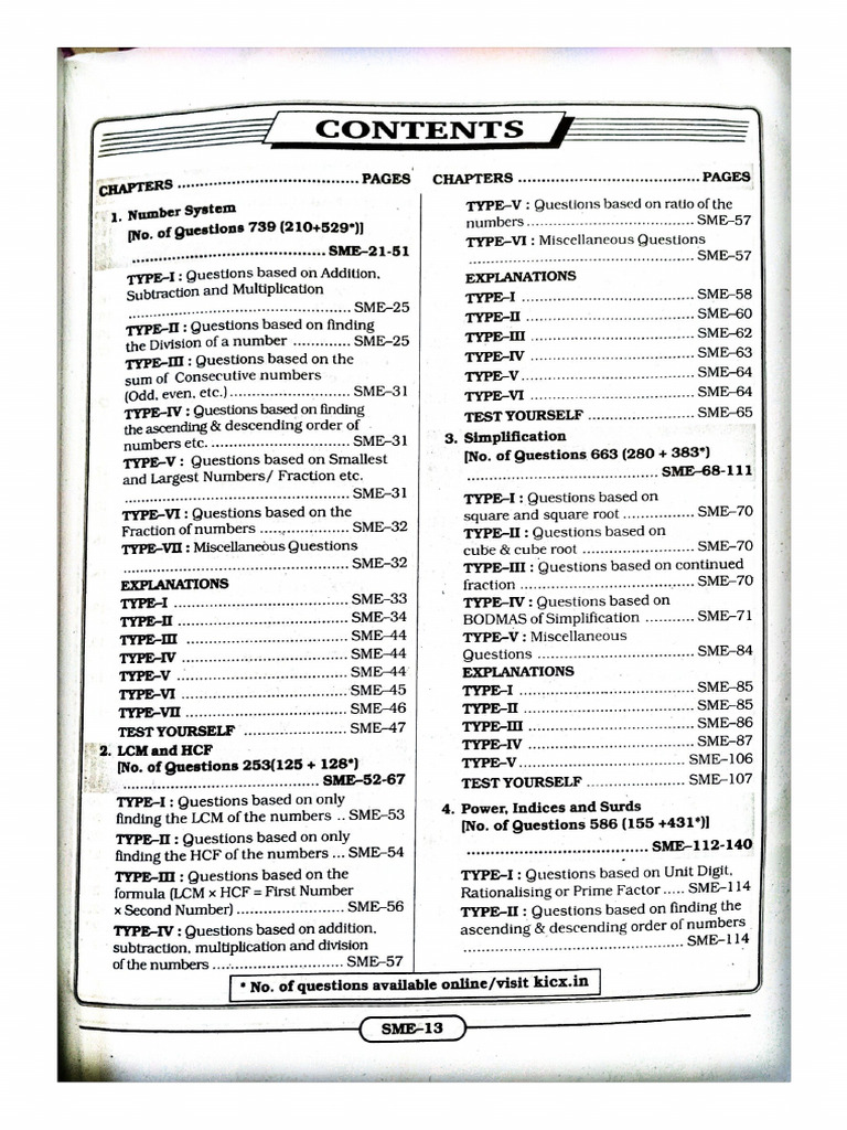 Aaa Contents (Maths) | PDF