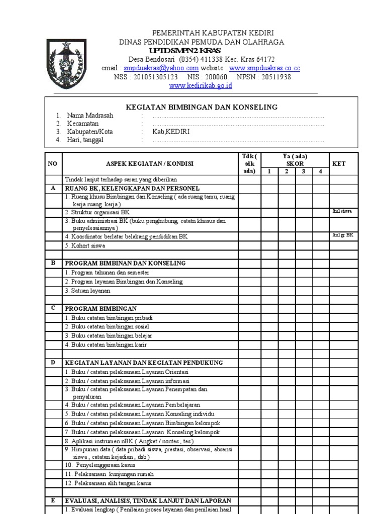 Contoh Laporan Evaluasi Program Bk Smp Nusagates